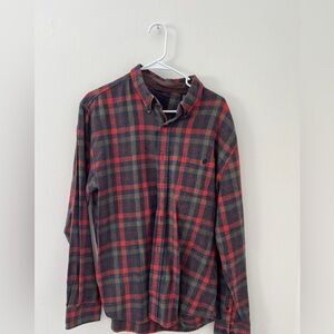 Men's Red and Blue Flannel Plaid Shirt